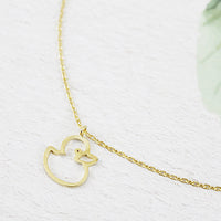 Cute Hollow Little Duck Sweet Pendant Necklace