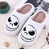 Halloween Skull-smirk Jack Skeleton Home Slippers Indoor Funny Non-slip House Shoes Winter Warm Bedroom Slippers For Women Men
