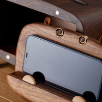Solid Wood Creative Mobile Phone Holder Tissue Box Coasters
