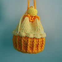 Strawberry Cupcake Knitted Bucket Bag
