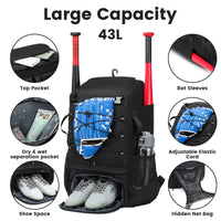 Baseball Softball Equipment Backpack
