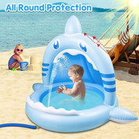 Fuente inflable con sombra de tiburón para niños
