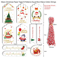 Etiquetas de regalo impresas navideñas de papel Kraft
