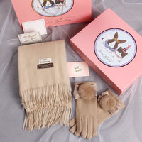 Autumn And Winter Scarf Gloves Two-Piece Gift Box Sets