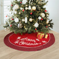 Black And Red Plaid Edging Christmas Tree Skirt
