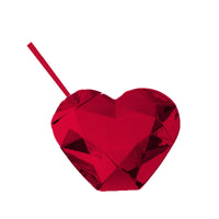 Heart-shaped Plastic Straw Tumbler
