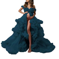 Pregnant Mom One Shoulder Mesh Dress Photography Dress
