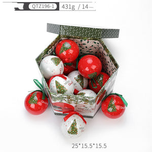 Gift Box With Christmas Ball Ornaments (14 Pcs)