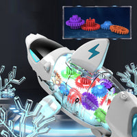 Children's Electric Shark Toy Car Universal Transparent Gear Light-emitting Music