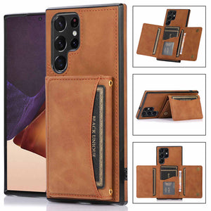 Three-Fold Wallet Leather Samsung Phone Case
