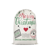Linen Drawstring Christmas Gift Bags
