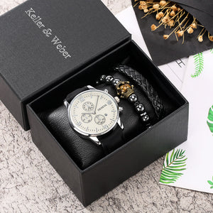 Quartz Watch Bracelet Fashion Gift Box Set (Mens)