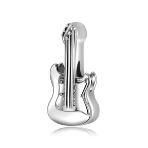 Guitar S925 Sterling Silver Bead Charm