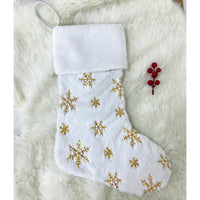 Metallic Snowflake Embroidered Christmas Stockings
