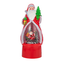 Caja de música de muñeco de nieve de Papá Noel, globo de nieve, decoración navideña ligera
