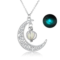 Fashion Moon Natural Glowing Stone Healing Necklace Women Gift Charm Luminous Pendant Necklace Jewelry
