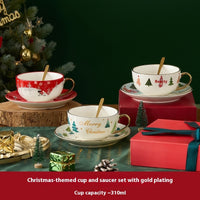 Gift Box British Teapot Gold-plated Coffee Set Ceramic Tea Set Christmas Gift
