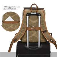 Waterproof Batik Canvas & Leather Men's Backpack
