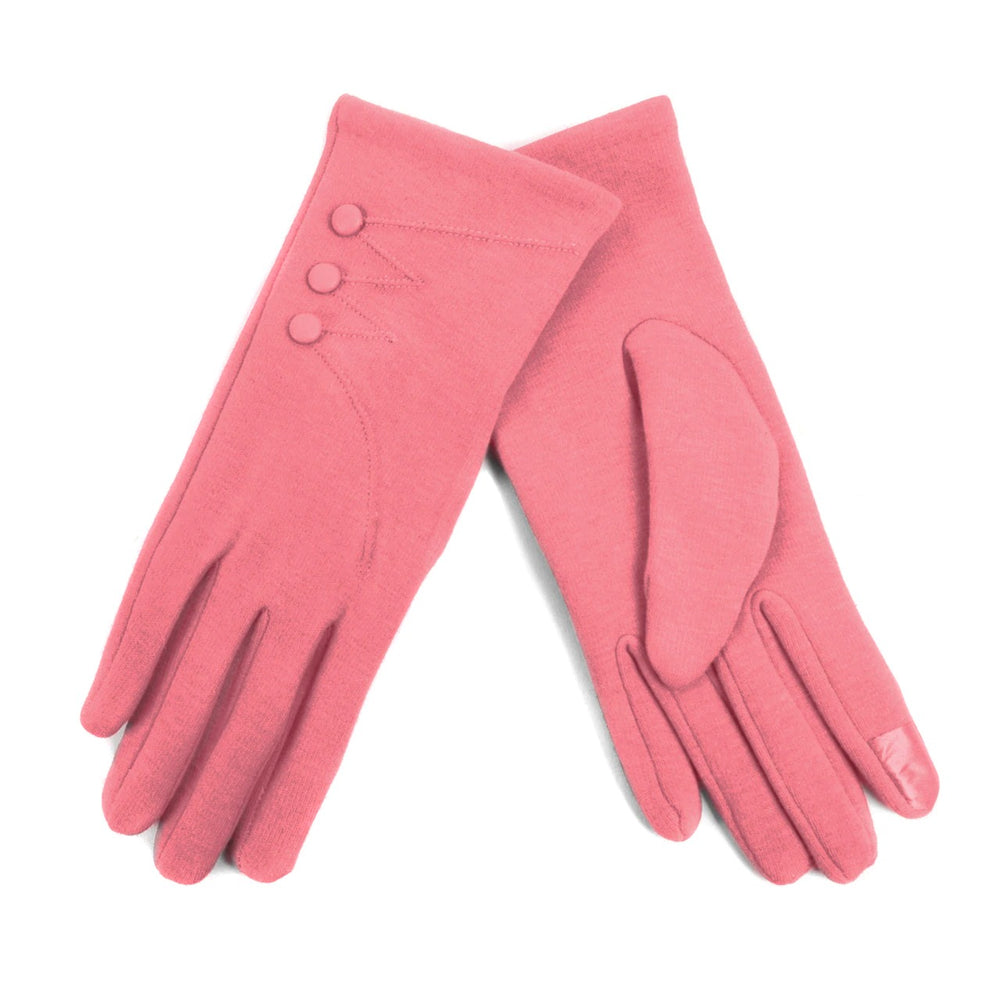 Stylish Touch Screen Gloves with Button Accent