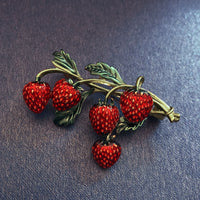Sweet And Lovely Flower Strawberry Brooch