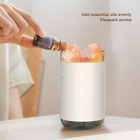 Diffuseur ultrasonique d'huile essentielle d'aromathérapie de bureau en pierre de sel avec lampe LED