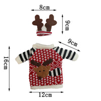 Reindeer Hat Christmas Sweater Wine Bottle Cover
