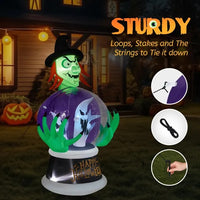 5.9ft Witch & Crystal Ball Inflatable Halloween Decoration
