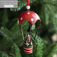 Nordic Iron Christmas Hot Air Balloon Parachute Pendant Creative Decorations Tree Charms Hangings
