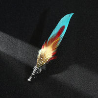Broche de plumas de pavo real de simulación, accesorios de personalidad
