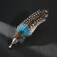 Simulation Peacock Feather Brooch Personality Accessories