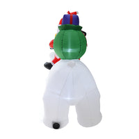 Papá Noel inflable montando oso Polar 2M inflable de Navidad decoración de jardín interior y exterior
