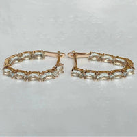 Fashion Wild Rose Gold Peacock Green White Zircon Earrings
