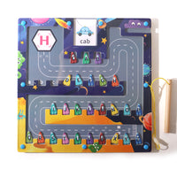 Magnetic Letters Matching Walking Parking Maze Letters Early Cognitive Education Educational Toys
