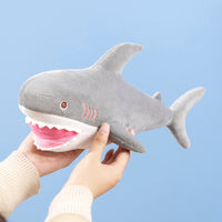 Simulation de jouets en peluche de coussin de poupée de grand requin blanc
