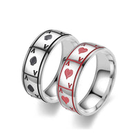 Ace Of Spades Playing Card Titanium Steel Ring