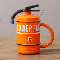 Fire Extinguisher Design Mug with Lid
