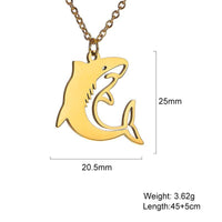Marine Animal Necklace Large Shark Stainless Steel Pendant