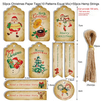 Etiquetas de regalo impresas navideñas de papel Kraft
