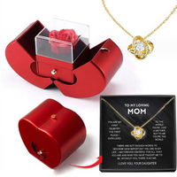 Red Apple Eternal Rose Love Necklace Gift Box