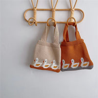 Children's Knitted Goose Tote Bag
