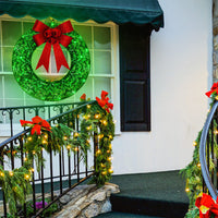 Luminous LED Wreath With Big Bowknot
