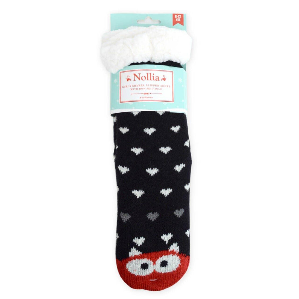 Owl Plush Fleece Lined Sherpa Slipper Socks (Child/Adult)
