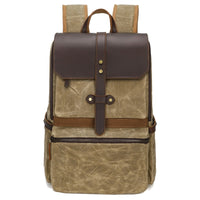 Waterproof Batik Canvas & Leather Men's Backpack
