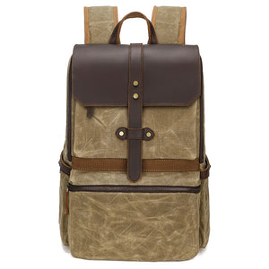 Waterproof Batik Canvas & Leather Men's Backpack