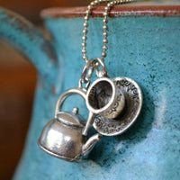 Aesthetic Teapot Bead Chain Charm Necklace