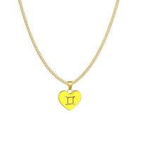 12 Constellation Love Necklace Ins Personalized Heart-shaped Necklace Clavicle Chain Fashion Jewelry For Women Valentine's Day