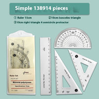 Youpai Ruler Sets Transparent Acrylic Drawing Four-piece Square Protractor
