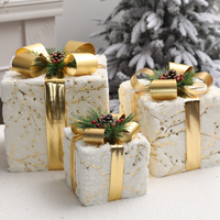 Plush Christmas Gift Box Decorations (3 Pcs)