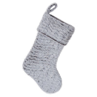 Gray Fluffy Christmas Stocking
