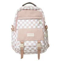 Large Capacity Checkered Student Backpack
